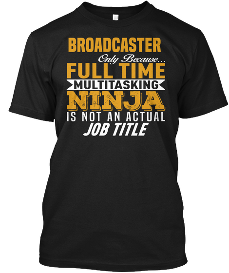 Broadcaster Black T-Shirt Front