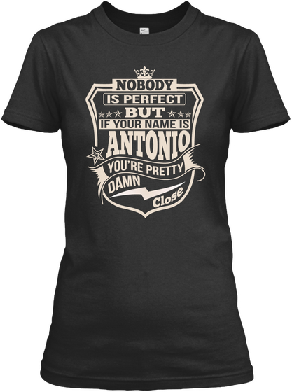 Nobody Perfect Antonio Thing Shirts Black T-Shirt Front