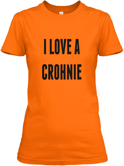 I Love A Crohnie Orange Maglietta Front