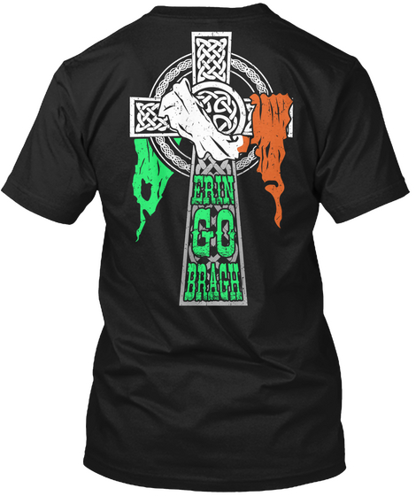 Erin Go Bragh   Irish Cross Black Maglietta Back