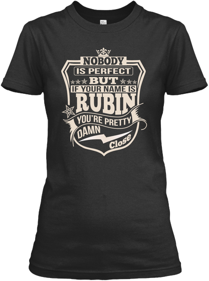 Nobody Perfect Rubin Thing Shirts Black Camiseta Front