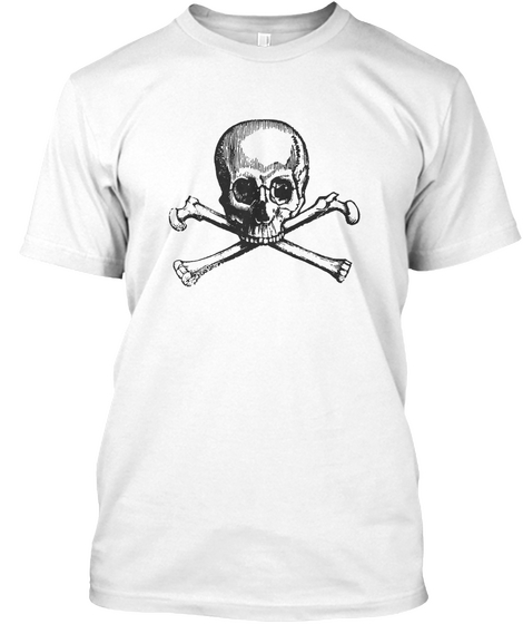 Skull And Crossbones White Camiseta Front