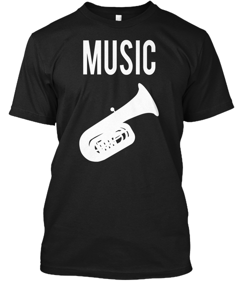 Music Black T-Shirt Front