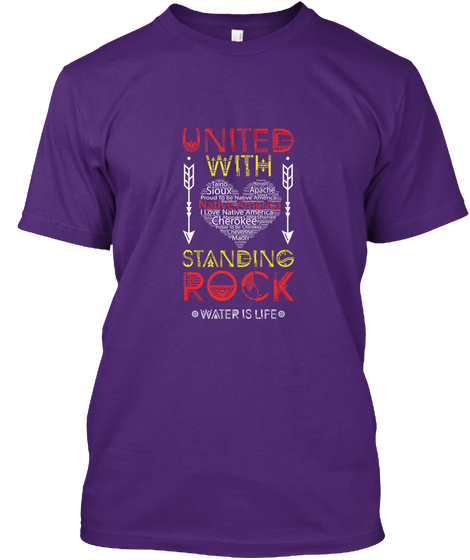 United With Native America...Shirt Purple Kaos Front