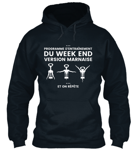 Programme D'entrainement Du Week End Version Marnaise Et On Repete French Navy áo T-Shirt Front