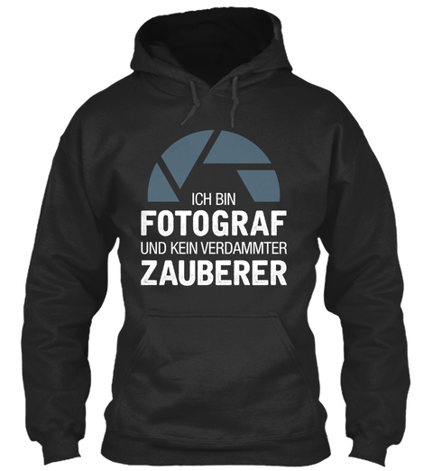 Fotograf "Zauberer" | Blau (M) Jet Black áo T-Shirt Front