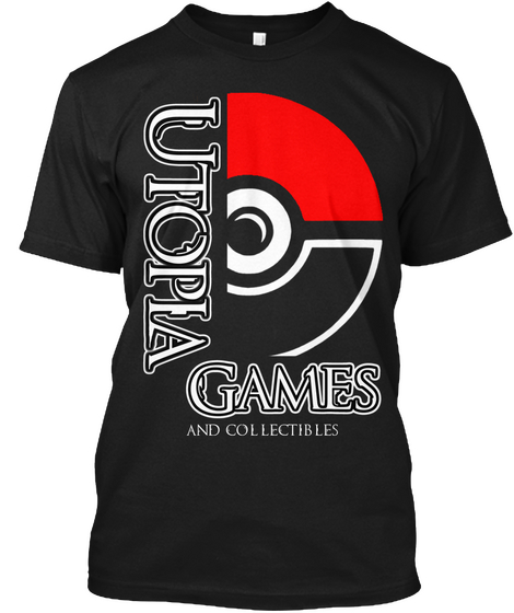 Utopla Games And Collectibles Black Camiseta Front