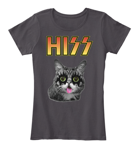 Hiss Heathered Charcoal  T-Shirt Front