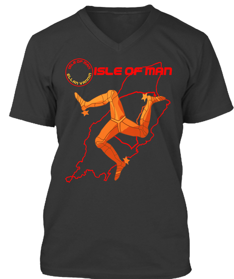 Isle Of Man Ellan Vannin Isle Of Man Black Camiseta Front