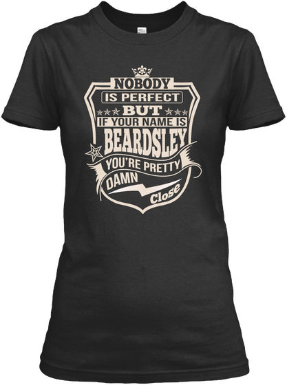 Nobody Perfect Beardsley Thing Shirts Black Maglietta Front