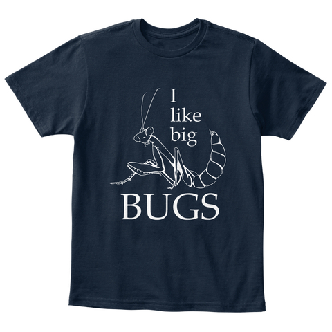 I Like Big Bugs (Kids) New Navy T-Shirt Front