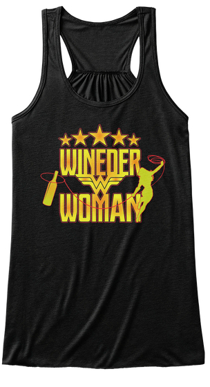 Winder Woman Black T-Shirt Front
