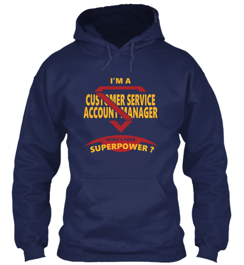 Customer Service Account Manager Navy Maglietta Front