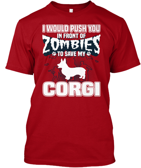 Corgi Gift Shirt Deep Red Camiseta Front