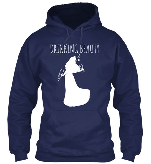 Drinking Beauty Navy T-Shirt Front