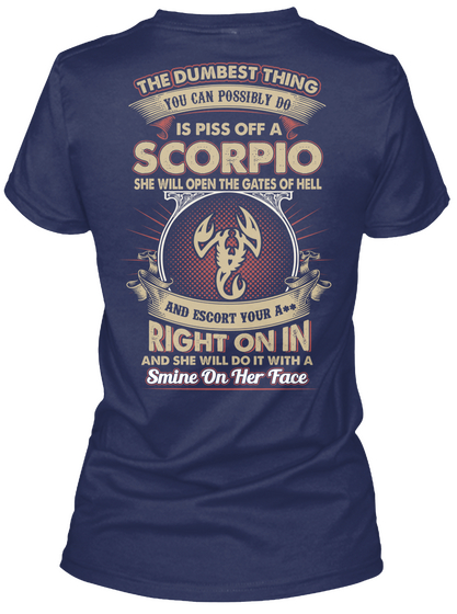 Scorpio Woman Shirt Navy Camiseta Back