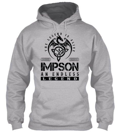 Impson   Legends Alive Sport Grey T-Shirt Front