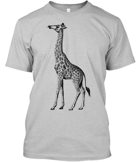 Giraffe Animal Wear Tee Light Steel T-Shirt Front