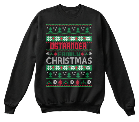 Ostrander Family Christmas Black Camiseta Front