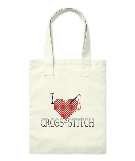 I Love Cross Stitch Natural T-Shirt Front