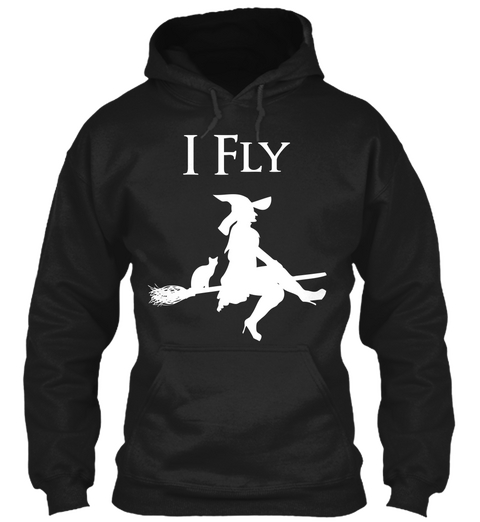 I Fly Black T-Shirt Front