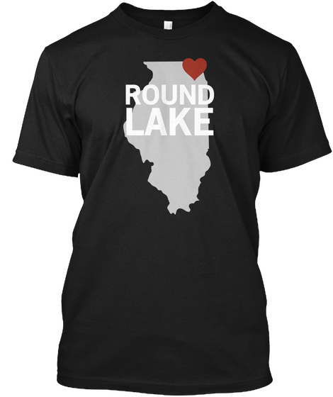 Round Lake Black T-Shirt Front