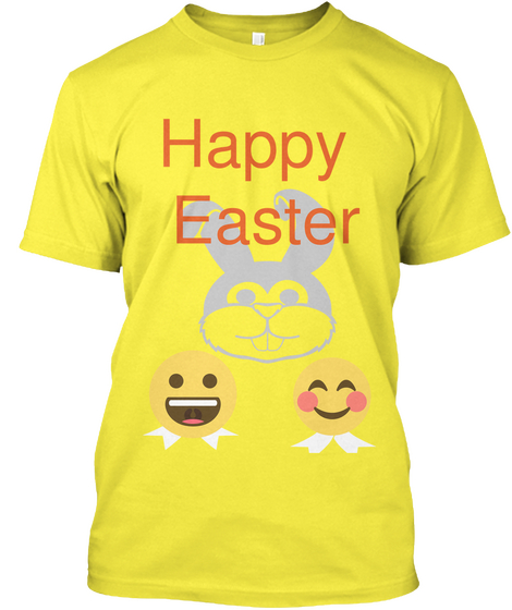 Happy 
Easter Yellow áo T-Shirt Front