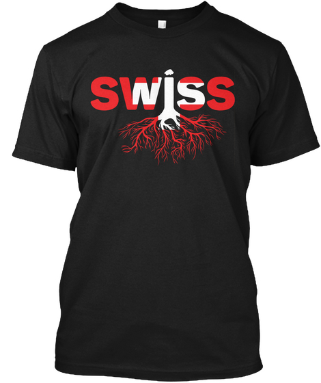 Swiss Black áo T-Shirt Front