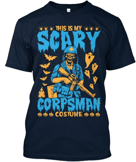 This Is My Scary Corpsman Costume New Navy Camiseta Front