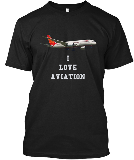 I
Love
Aviation Black T-Shirt Front