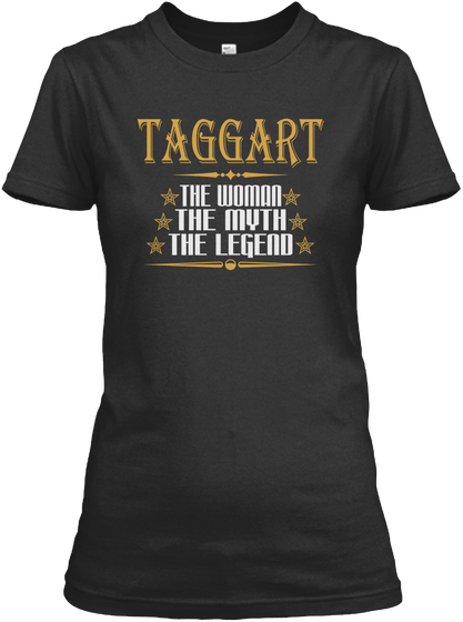 Taggart The Woman The Myth The Legend Black T-Shirt Front