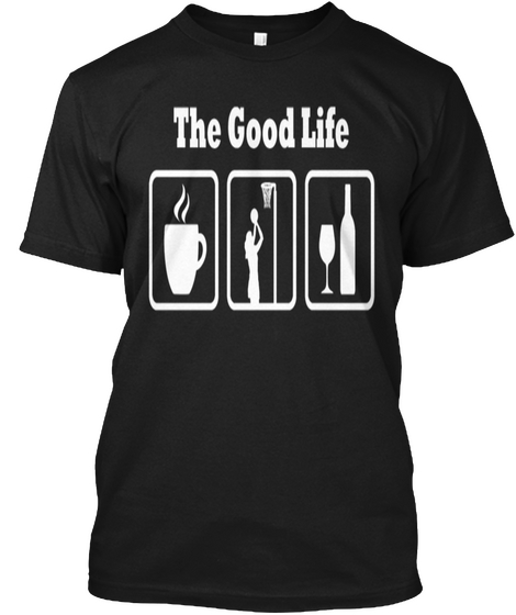 Netball The Good Life Coach Love T Shirt Black T-Shirt Front