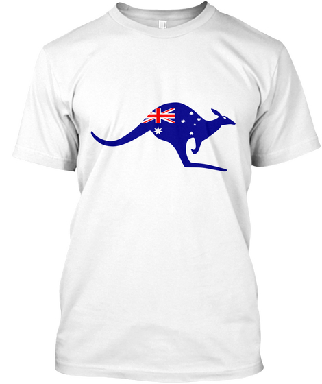 Australia Kangaroo White Maglietta Front