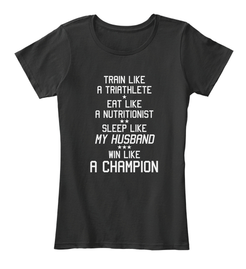 Triathlon   Win Like A Champion Black áo T-Shirt Front