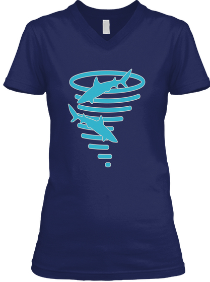 Shark Twister Navy áo T-Shirt Front