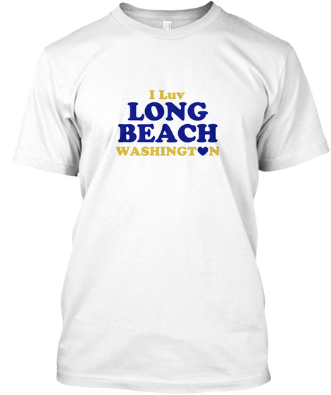 I Luv Long Beach Washington White áo T-Shirt Front