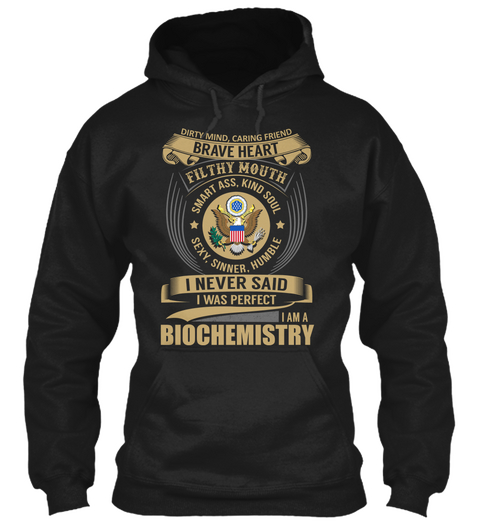 Biochemistry   Brave Heart Black T-Shirt Front