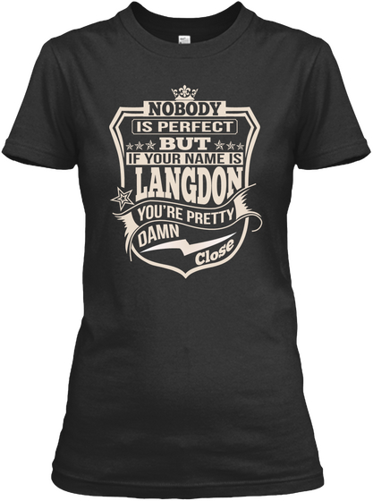 Nobody Perfect Langdon Thing Shirts Black T-Shirt Front