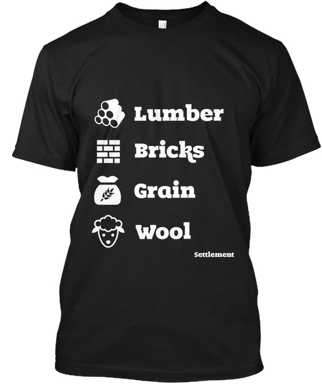 Lumber Bricks Grain Wool Settlement Black Camiseta Front