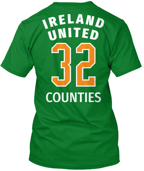 I Reland United 32 Counties Bright Green T-Shirt Back