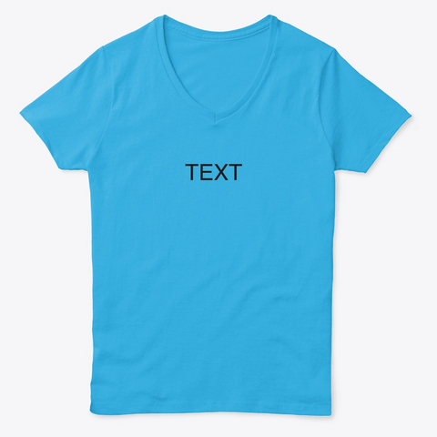 Blue Text Aquatic Blue  T-Shirt Front