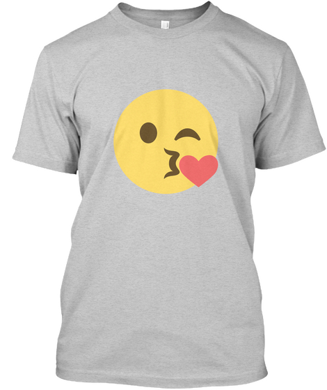 Kissing Emoji  Light Steel T-Shirt Front