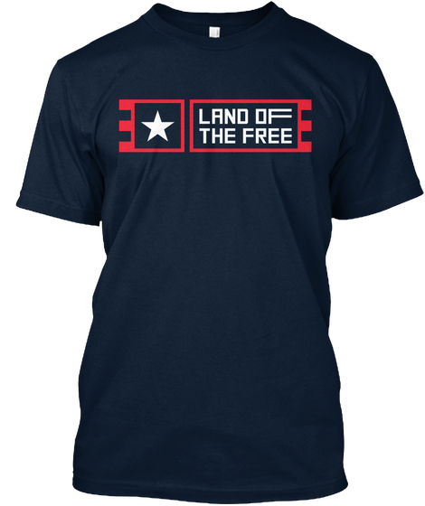 Land Of Free New Navy T-Shirt Front
