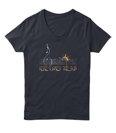 Here Comes The Sun Navy T-Shirt Front