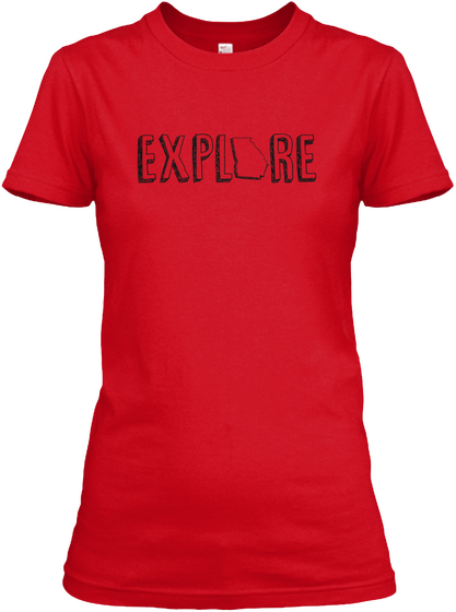 Women's Explore Ga  Red Kaos Front