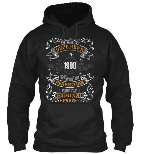 1990   December Aged To Perfection Black T-Shirt Front