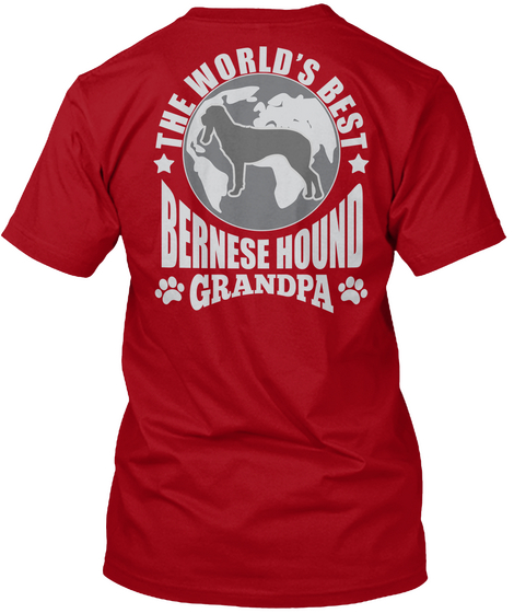 The World's Best Bernese Hound Grandpa Deep Red Camiseta Back