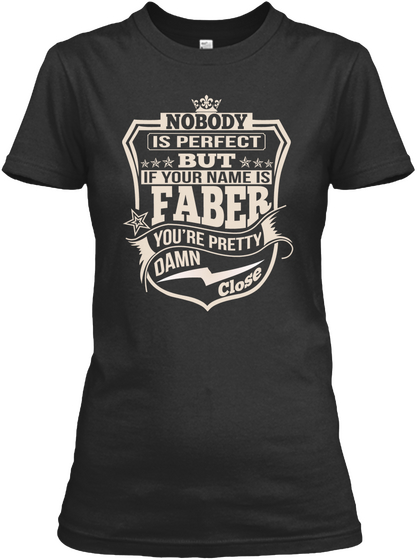 Nobody Perfect Faber Thing Shirts Black T-Shirt Front