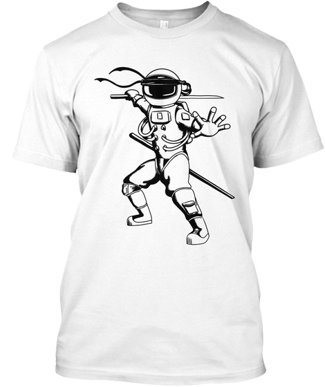 Astro Ninja White áo T-Shirt Front