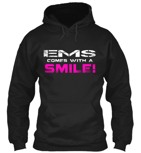 Ems Comes With A Smile Black T-Shirt Front